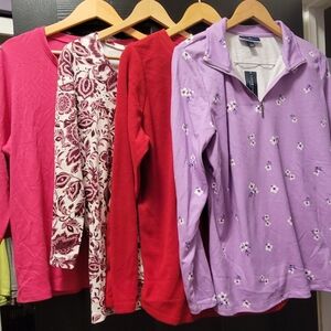 NWT Karen Scott Women's Sweaters in Red, Purple, and Floral Patterns